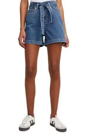 JACK & JONES JXCELEN HW Paperbag Denim Shorts EX DNM