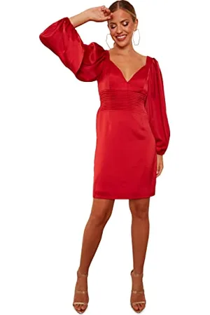 Chi Chi London Damen Figurbetontes Ballonärmeln in Kleid für besondere Anlässe, 42