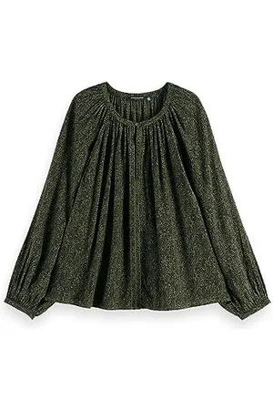 Scotch&Soda Printed Balloon Sleeve Embroidered Top