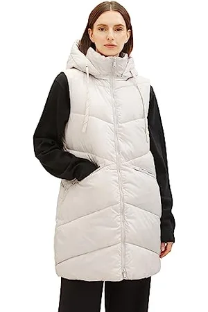 TOM TAILOR Damen 1037562 Longstyle Steppweste, 16339-clouds Grey, XXXL