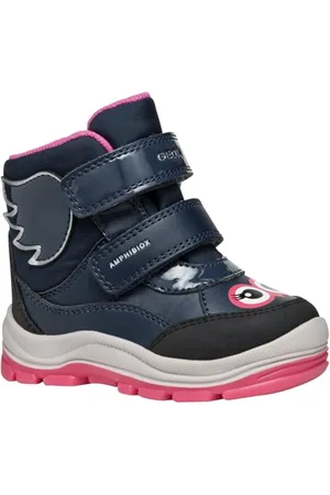 Geox Jungen Mädchen B FLANFIL Girl B ABX Snow Boot, Navy/Fuchsia, 27 EU