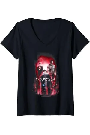 Supernatural Group Crowley T-Shirt mit V-Ausschnitt