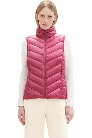 TOM TAILOR Damen 1041486 Weste mit Stehkragen, 16348-Pink Velvet, L