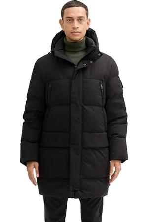 TOM TAILOR Herren 1042522 Gefütterte Winter-Parka mit Abnehmbarer Kapuze, 29999-Black, XL