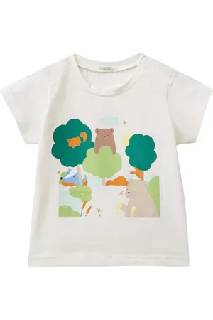 Benetton Baby-Jungen T 3I1XA104G Kurzarm Shirt, Bianco Panna 901, 50