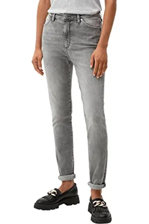 QS by s.Oliver Damen Jeans, Jeans Anny Super Skinny, Grey Denim, 34W / 34L EU