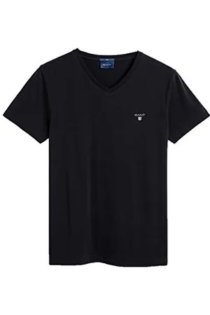 GANT Herren Slim V-Neck ORIGINAL T-Shirt MIT V-Ausschnitt SCHMALE Passform, Black, XS