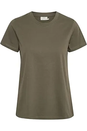 Kaffe T-Shirt KAmarin Damen T-Shirt Kurzarm Top Casual Basic Einfarbig Rundhals XXL