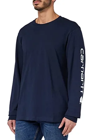 Carhartt Herren Lockeres, Schweres, Langärmliges T-shirt mit Logo-grafik auf dem Ärmel- T-Shirt , , L