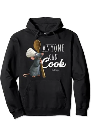 Disney Pixar Ratatouille Remy Bold Anyone Can Cook Text Pullover Hoodie