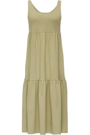 QS by s.Oliver Damen 2146451 Midi Kleid mit Volants, , XXL