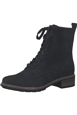 Tamaris Damen Schnürstiefel Leder Blockabsatz; /blau; 37 EU