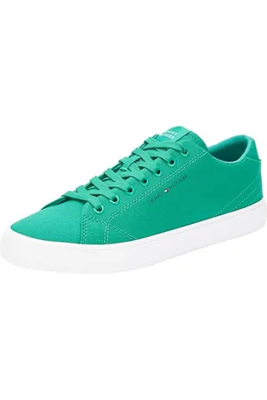 Tommy Hilfiger Herren Vulcanized Sneaker Th Hi Vulc Low Canvas Schuhe, Grün (Olympic Green), 43