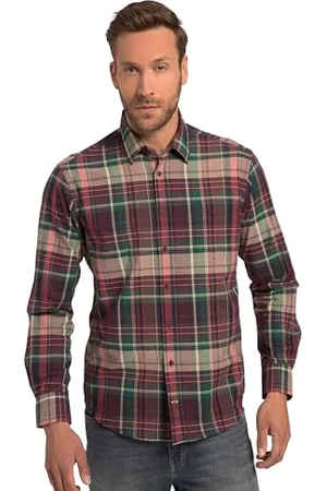 JP 1880 Herren Karohemd, Langarm, Kentkragen, Modern Fit Hemden, , 56