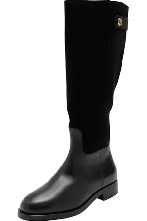 Tommy Hilfiger Damen TH Stud Leather Mix Long Boot (FW0FW08341 Hohe Stiefel, (Black), 41 EU