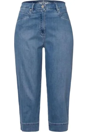 Brax Damen Caren S Light Denim Capri-Jeans, , 27W x 30L