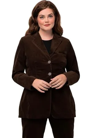 Ulla Popken Damen Landhaus Cord Blazer, , 42
