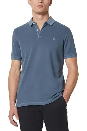 Marc O’ Polo Marc OߴPolo Herren Kurzarm-Poloshirt mit Knopfleiste Shaped Fit, (Moon Stone), M