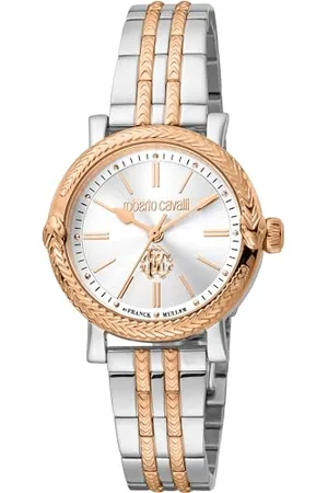 Roberto Cavalli Damen Analog Quarz Uhr mit Edelstahl Armband RV1L193M0101