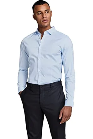 JACK & JONES Herren Freizeit Hemd JJPRPARMA Slim Fit Weiss Blau Schwarz XS-XXL, Größe:M, Farbe:Cashmere Blue SUPER Slim 12097662