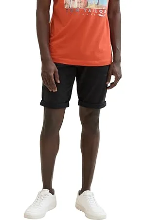 TOM TAILOR Herren Slim Jeans Bermuda Shorts mit Stretch, black black denim, 40