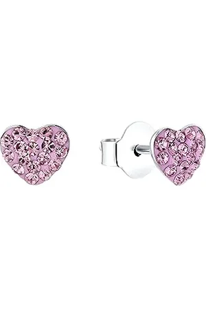 Prinzessin Lillifee Ohrstecker 925 Sterling Silber Mädchen Kinder Ohrschmuck, mit Preciosa, 0,6 cm, Silber, Herz, Kommt in Schmuck Geschenk Box, 2036979
