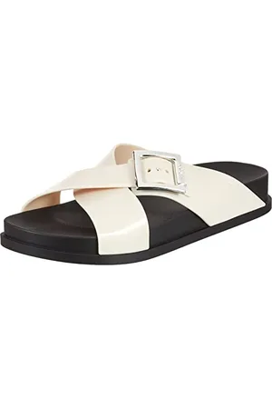 Zaxy Damen Choice BIRKEN AD Plateausandale, Off White/Black, 35.5 EU Schmal