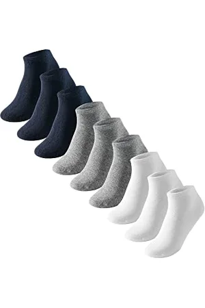 Schiesser Herren 9 Pack Sneaker Sportsocken - SparPack Socken, 3x Weiß / 3x Grau Mel. / 3x Nachtblau, 39-42 EU