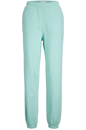JACK & JONES Damen JXABBIE HW REL Every Brush Pants NOOS Jogginghose, Aruba Blue/Print:Turqouise Logo, XS