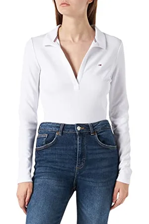 Tommy Hilfiger Damen Dw0dw13431 Polos, White, Small