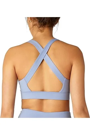 FM London Sport-BH mit Riemen für Damen , Nahtloser, stoßdämpfender Sport-BH für Fitness und Yoga , Gepolsterter Sport-BH, der fest, aber sanft auf der Haut sitzt , Atmungsaktiver