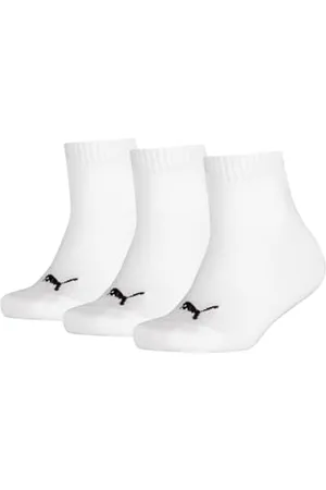 PUMA Unisex Kids Quarter Recycled Cotton Sock, White, 31/34 (3er Pack)
