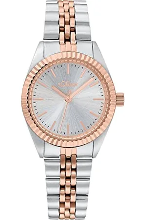 QS by s.Oliver Armbanduhr Damen Quarzuhr Analog, mit Edelstahl Armband, Bicolor, 3 bar Wasserdicht, Kommt in Uhren Geschenk Box