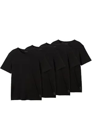 TOM TAILOR T-Shirts aus Baumwolle im 4er-Pack, Black, L