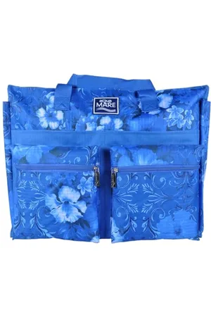 AQUA DI MARE Strandtasche Ribstop quadratisch gemustert 100% PL 22883 Royal, , Zeitgenössisch