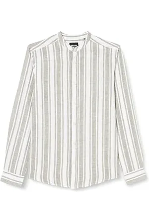 Only & Sons Herren ONSCAIDEN LS Mix Stripe Linen Mao Hemd, , XL