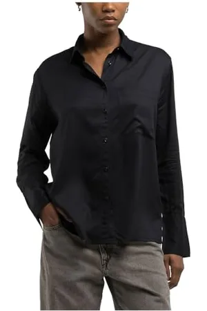 Replay Damen Bluse Langarm Oversized, Schwarz (Black 098), XS