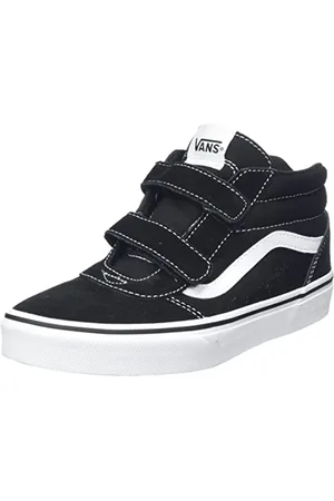Vans Unisex Kinder Ward Mid V Sneaker, Veloursleder-Leinwand schwarz weiß, 25.5 EU