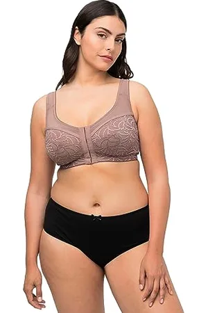 Ulla Popken Damen Entlastungs, Vorderverschluss, bügellos, Cup C-D BH, , 80D