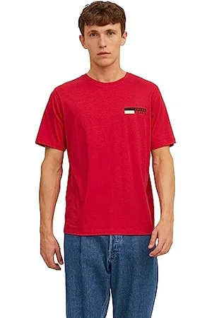 JACK & JONES Herren Rundhals T-Shirt JJECORP Logo - Regular Fit S M L XL XXL, Größe:XXL, Farbe:True Red P4 Small Print 12233999