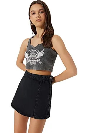 Trendyol Damen Women High Waist Wide Leg Regular Fit Shorts Pants, , 34