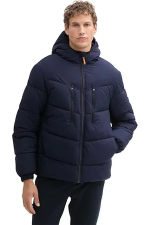 TOM TAILOR Herren 1041775 Winter Puffer-Jacke mit Kapuze, 10668-Sky Captain Blue, L