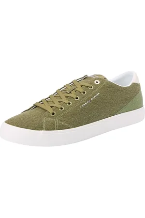 Tommy Hilfiger Herren Canvas Sneaker Low Summer Sneaker, Grün (Mash Green), 44