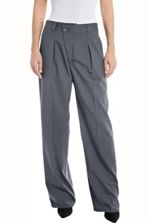 Replay Damen Stoffhose Lang, (Grau), 30