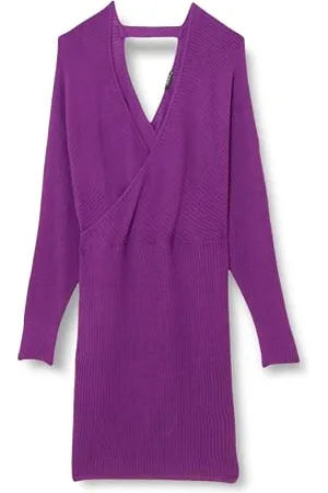 Trendyol Damen Plus Size Dress - Purple - Double-breasted Kleid Casual, , 3XL Große Größen