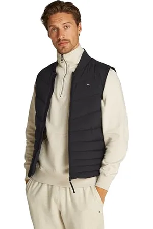 Tommy Hilfiger Herren Weste Mix Quilt Wasserabweisend, Schwarz (Black), XXL