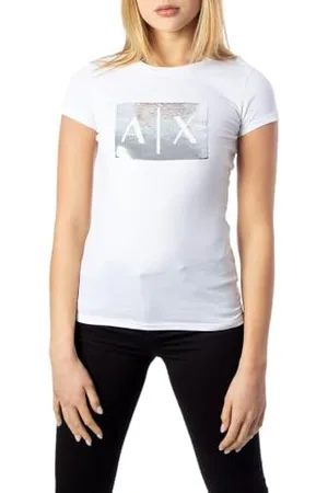 Armani Exchange Damen Basic T-shirt With Logo On Bust T-Shirt, , M