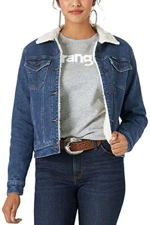 Wrangler Damen Lined Jacket Jacke mit Sherpa-Futter im Retro-Stil, , S