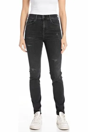 Replay Damen Jeans Hyperflex mit Stretch, Schwarz (Black Delavè 099), 27W / 32L