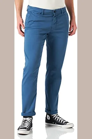 Camel Active Herren Regular Fit Houston Chino Klassische Hose, Blau, 34W / 36L